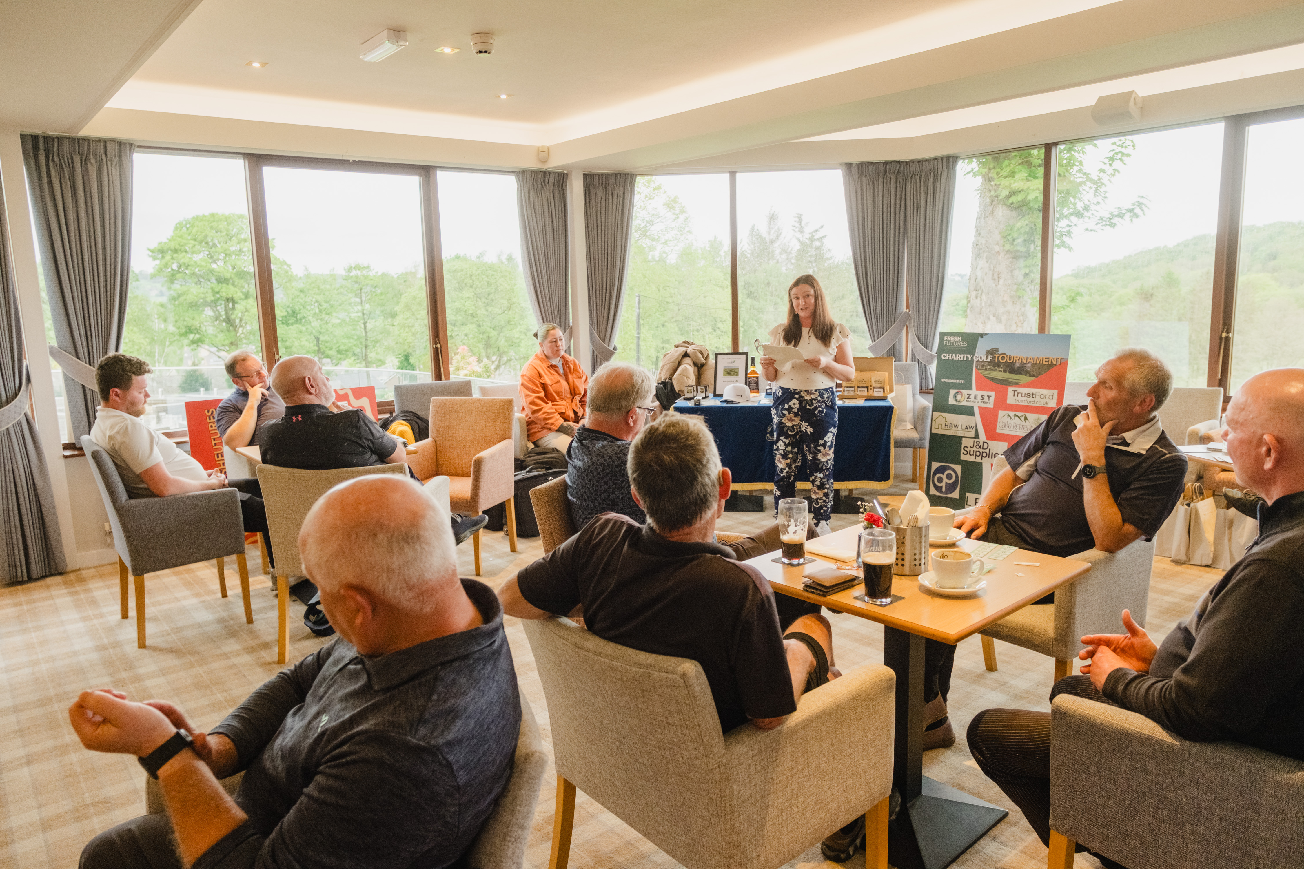 golf day post game chats and drinks with speech