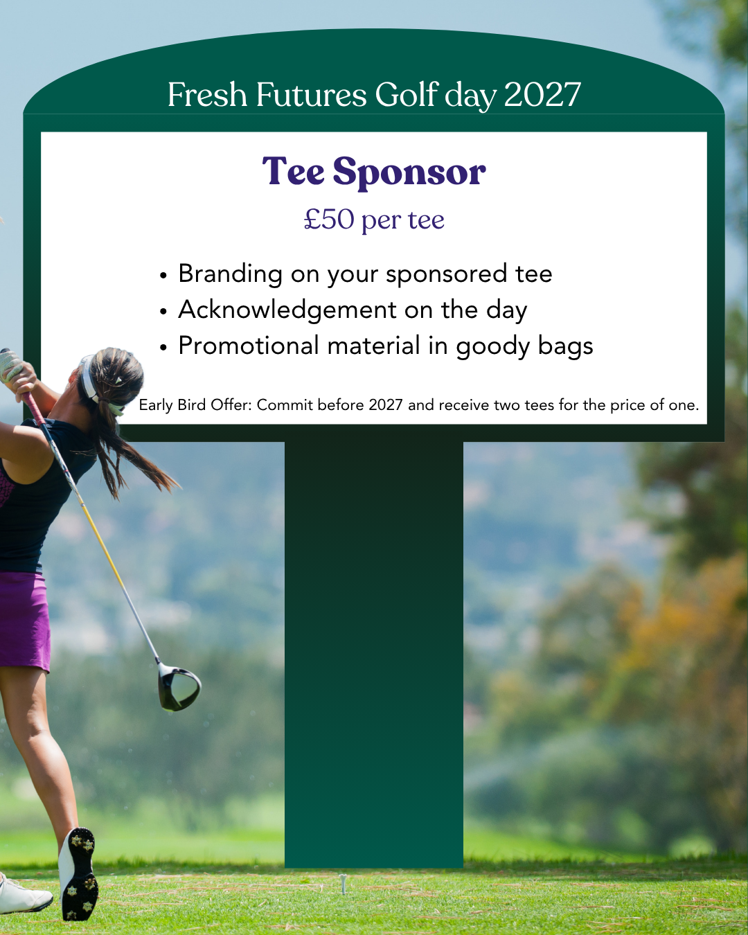 2027 golf day sponsorships - tee sponsorship £50