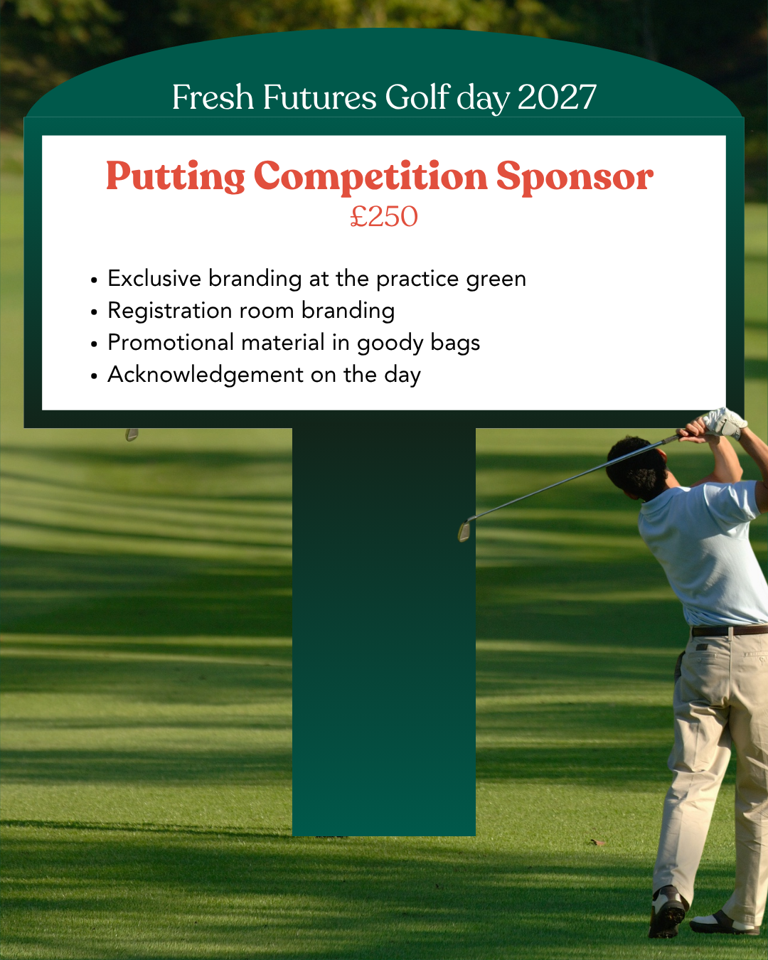 2027 golf day sponsorships - putting competition sponsorship £250