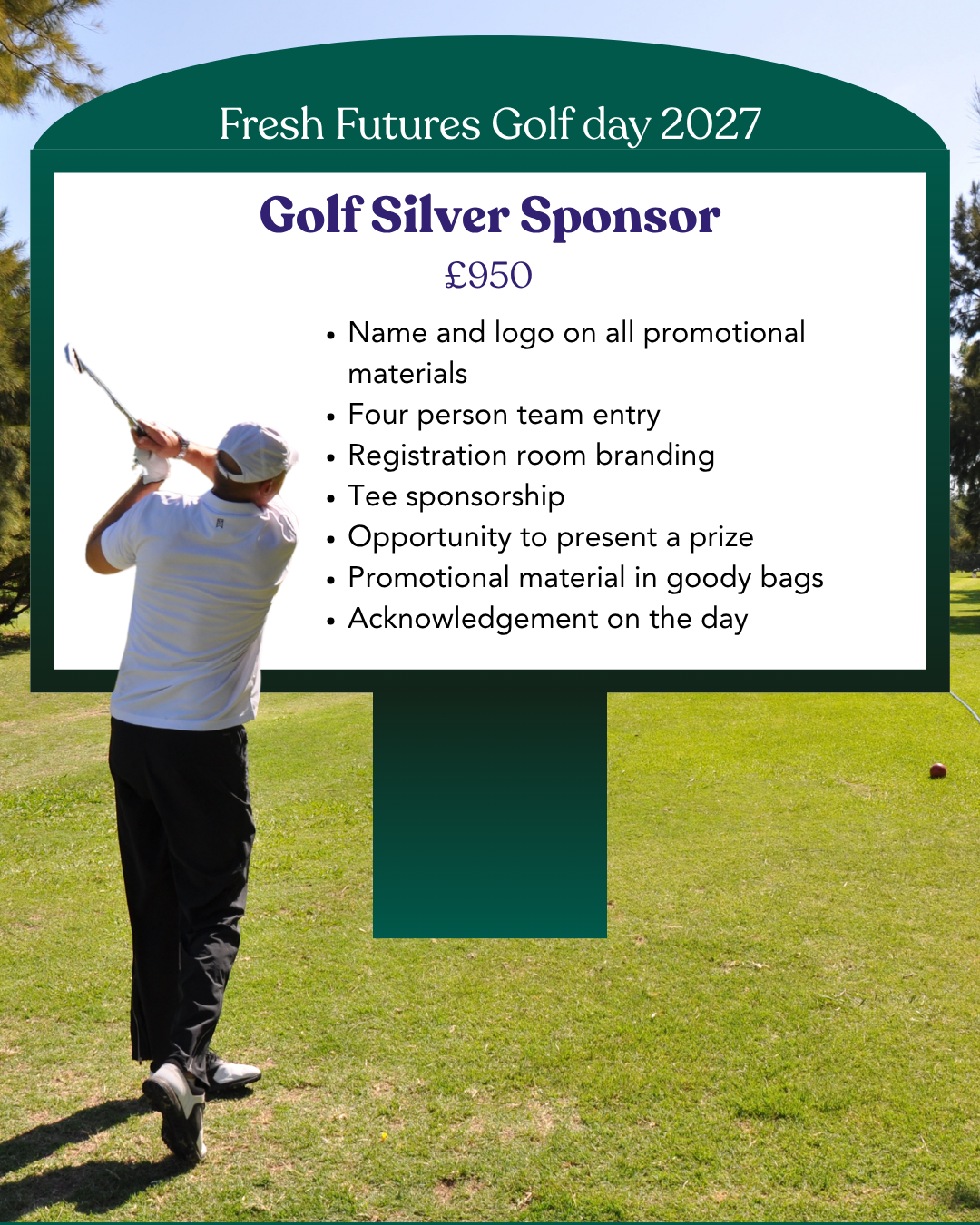 2027 golf day sponsorships - Golf Silver sponsorship £950