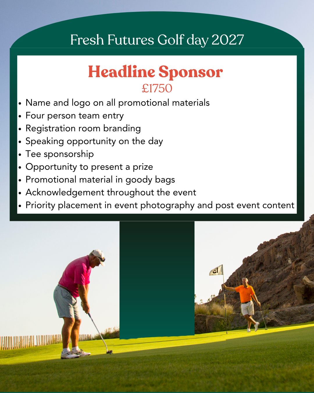 2027 golf day sponsorships - Headline sponsorship £1750